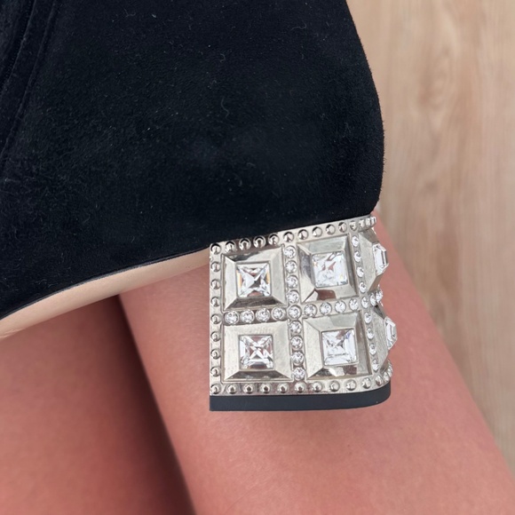 Miu Miu Suede Crystal Embellishments Boots Size 8 - Picture 11 of 12
